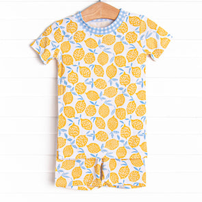 Lakeside Lemonade Bamboo Pajama Short Set, Yellow