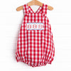 Big League Baller Smocked Sunsuit, Red