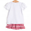 Mouse Memories Applique Ruffle Short Set, Red