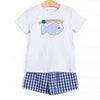 Reel 'Em In Applique Short Set, Navy