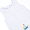 Sailboat Bay Embroidered Diaper Set, Blue