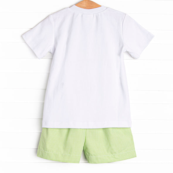 Little Leap Frog Smocked Short Set, Green