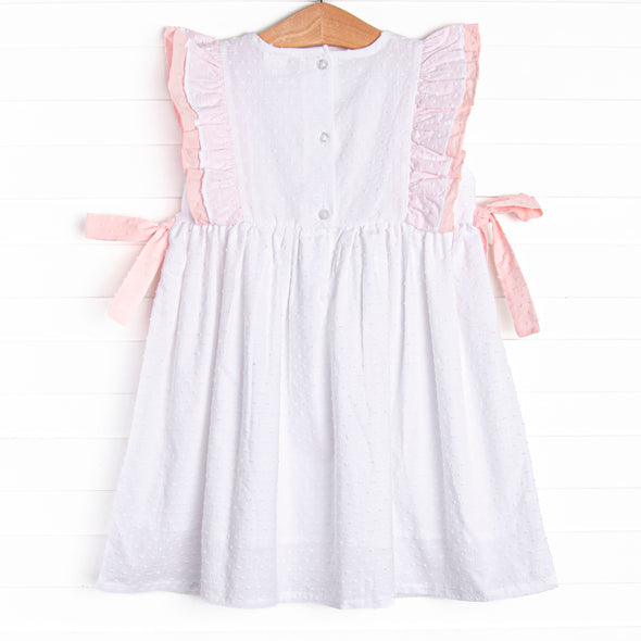 Little Sister Embroidered Dress, White