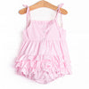 Little Leap Frog Smocked Ruffle Bubble, Pink