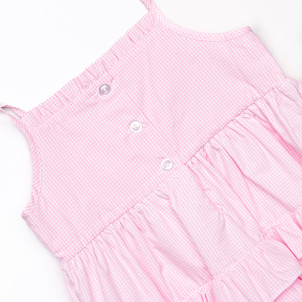 Little Leap Frog Smocked Ruffle Bubble, Pink