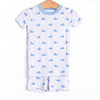 Whale Watch Bamboo Pajama Short Set, Blue