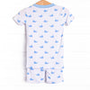 Whale Watch Bamboo Pajama Short Set, Blue