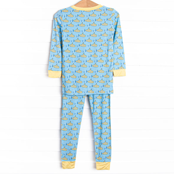 Submarine Sailor Bamboo Pajama Set, Blue