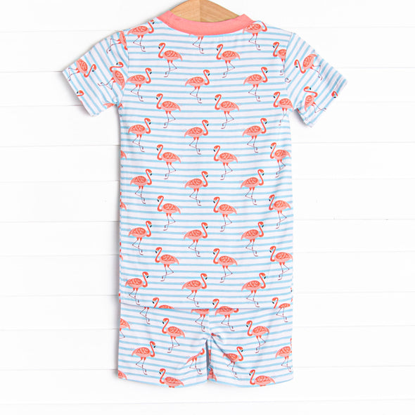 Fab Flamingos Bamboo Pajama Short Set, Pink