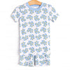 Abundant Arrangement Bamboo Pajama Short Set, Blue