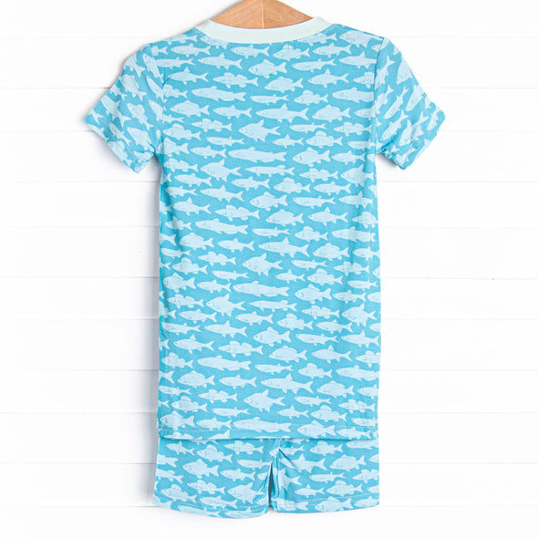 Lake Day Bamboo Pajama Short Set, Blue