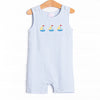 Sailboat Bay Embroidered Jon Jon, Blue