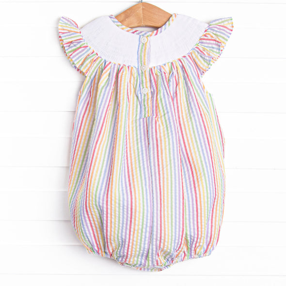 Magic Memories Smocked Bubble, Rainbow Stripe