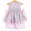 Proper Petals Smocked Ruffle Short Set, Pink