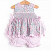 Proper Petals Smocked Bloomer Set, Pink