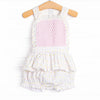 Criss-cross Colors Smocked Diaper Set, White