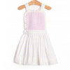 Criss-cross Colors Smocked Dress, White