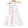 Criss-cross Colors Smocked Dress, White