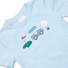 Putterly Adorable Applique Short Set, Blue and Green