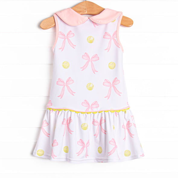 Big Point Bows Tennis Dress, Pink