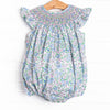 Perfect Petals Smocked Bubble, Blue