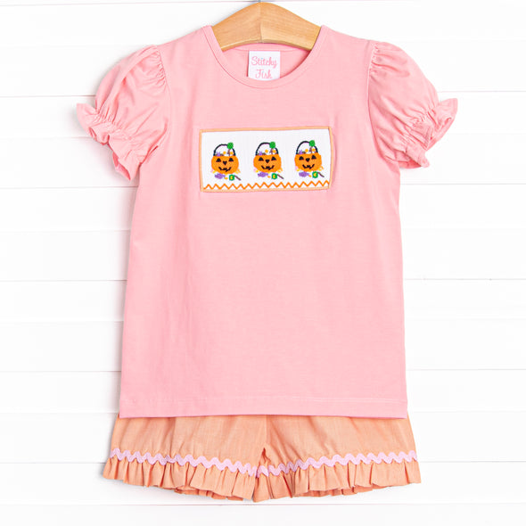 Sugar Overload Smocked Ruffle Short Set, Pink