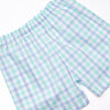 Plaid Paws Smocked Short Set, Blue