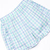 Plaid Paws Smocked Ruffle Short Set, Blue