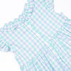 Plaid Paws Smocked Dress, Blue