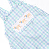 Plaid Paws Smocked Sunsuit, Blue