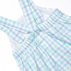 Plaid Paws Smocked Sunsuit, Blue