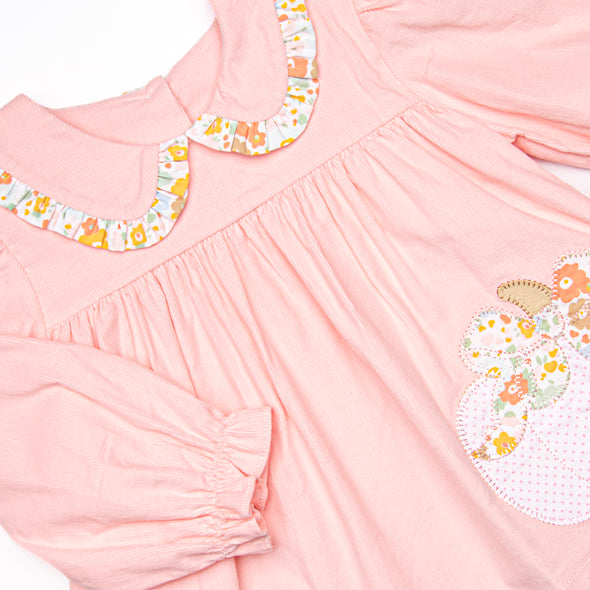 Fall Floral Harvest Applique Diaper Set, Pink