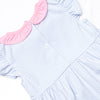 Laney Flutter Sleeve Dress, Pink and Blue Stripe