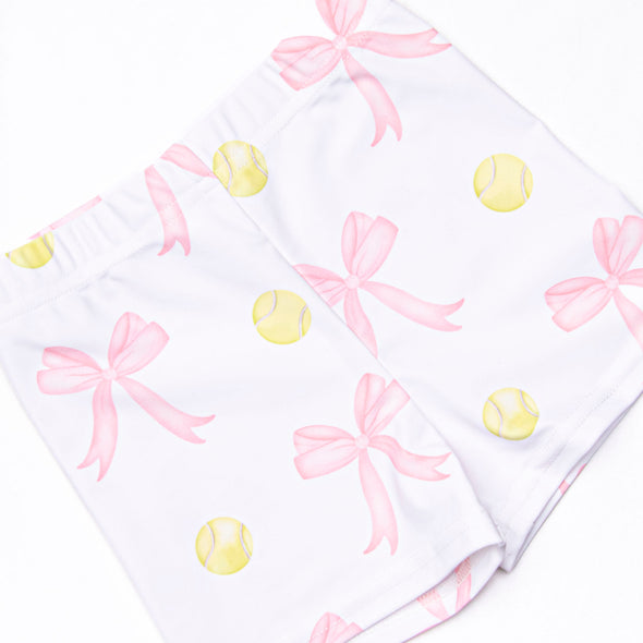 Big Point Bows Tennis Dress, Pink