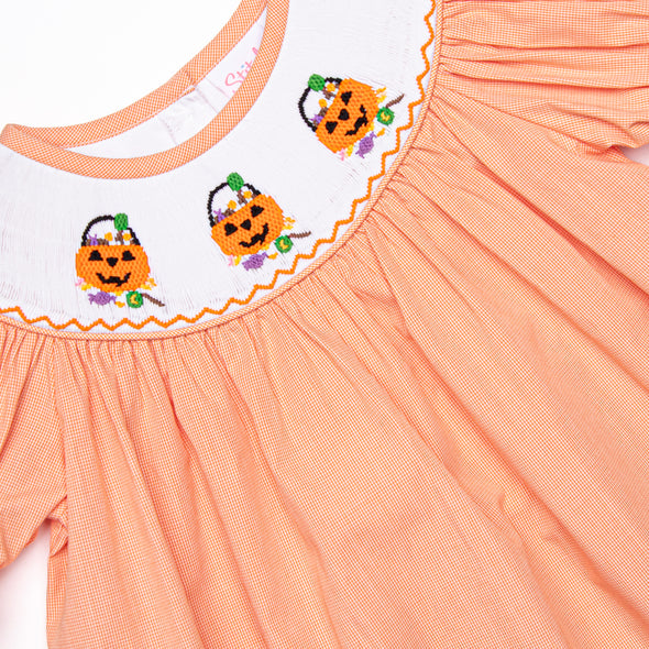 Sugar Overload Smocked Bishop Dress, Orange