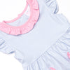 Laney Ruffle Short Set, Pink and Blue Stripe