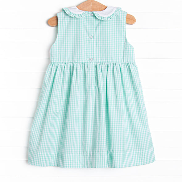 Flamingle Mint Smocked Dress, Green