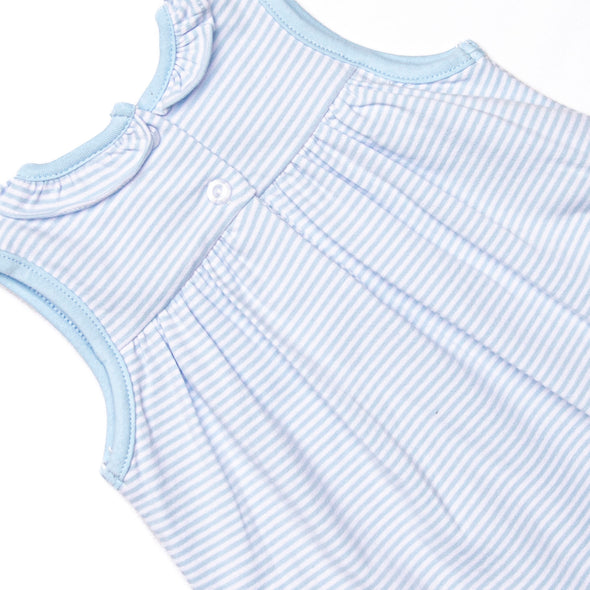 Hannah Skirted Bubble, Light Blue Stripe