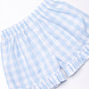 Checkered Cherries Smocked Short Set, Blue