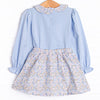 Poppy Fields Skirt Set, Blue