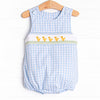 Duckling Dash Smocked Boy Bubble, Blue