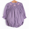 Belle Bow Smocked Bubble, Purple