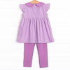 Fright Night Smocked Legging Set, Purple