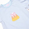 Candy Corn Cutie Applique Legging Set, Blue