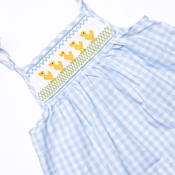 Duckling Dash Smocked Girl Bubble, Blue