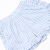 Duckling Dash Smocked Ruffle Short Set, Blue