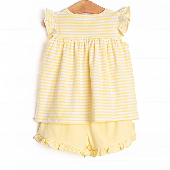 Calla Short Set, Yellow Stripe