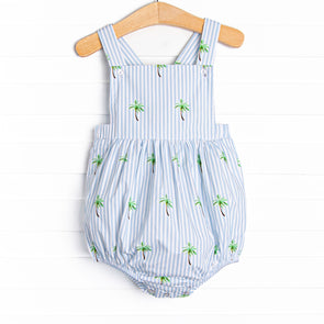 Palm Tree Paradise Sunsuit, Blue