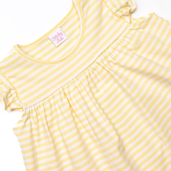 Calla Short Set, Yellow Stripe