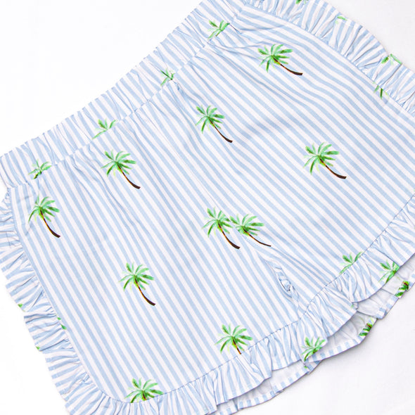 Palm Tree Paradise Short Set, Blue